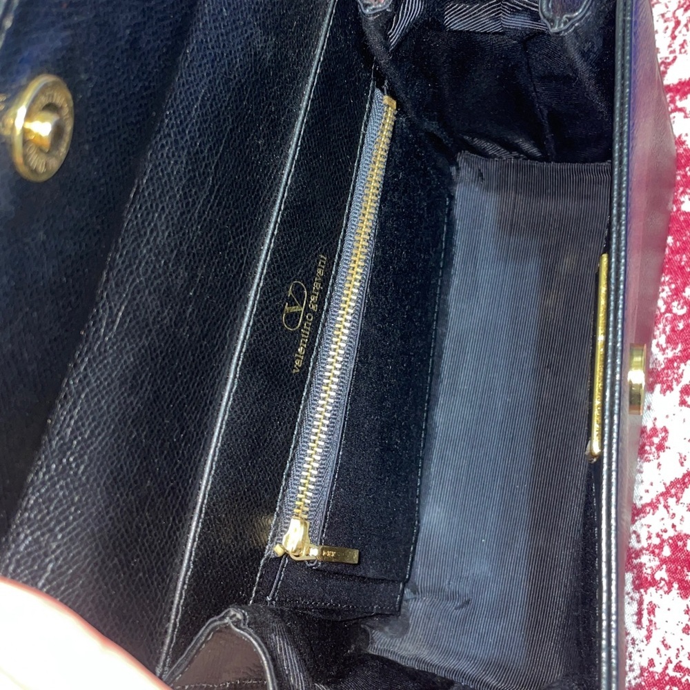 Valentino Garavani Black Crossbody Bag with Gold Accents - Picture 13 of 15